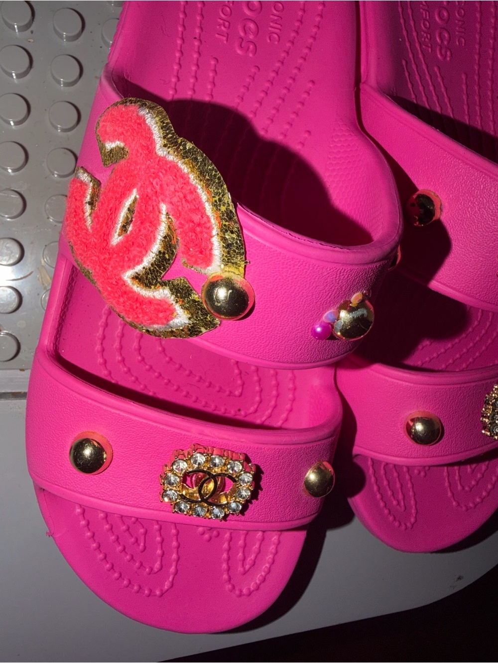 Slides Bright Pink Unisex Slip-On Clog (Pair)